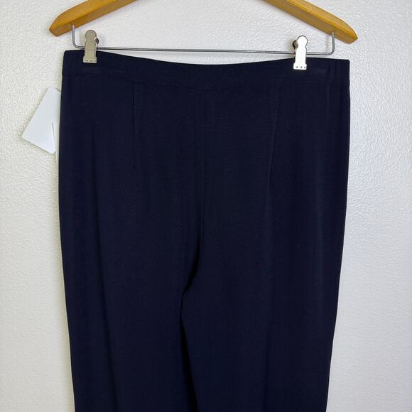 Exclusively Misook Pants Womens XL Navy Blue Pull On Knit Acrylic Career 25" - Picture 7 of 11